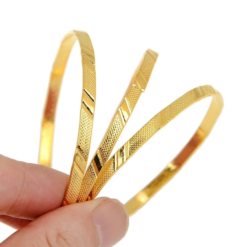 3Pcs/Lot Gold Plated Lovely Children Kid Baby Circle Bangle Bracelet Zinc Alloy High Quality Jewelry Gifts Bracelets