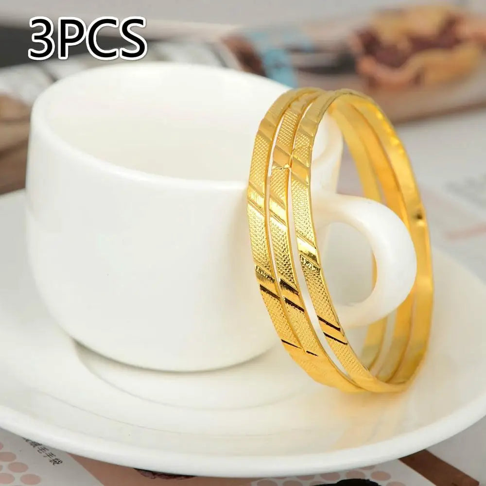 3Pcs/Lot Gold Plated Lovely Children Kid Baby Circle Bangle Bracelet Zinc Alloy High Quality Jewelry Gifts Bracelets