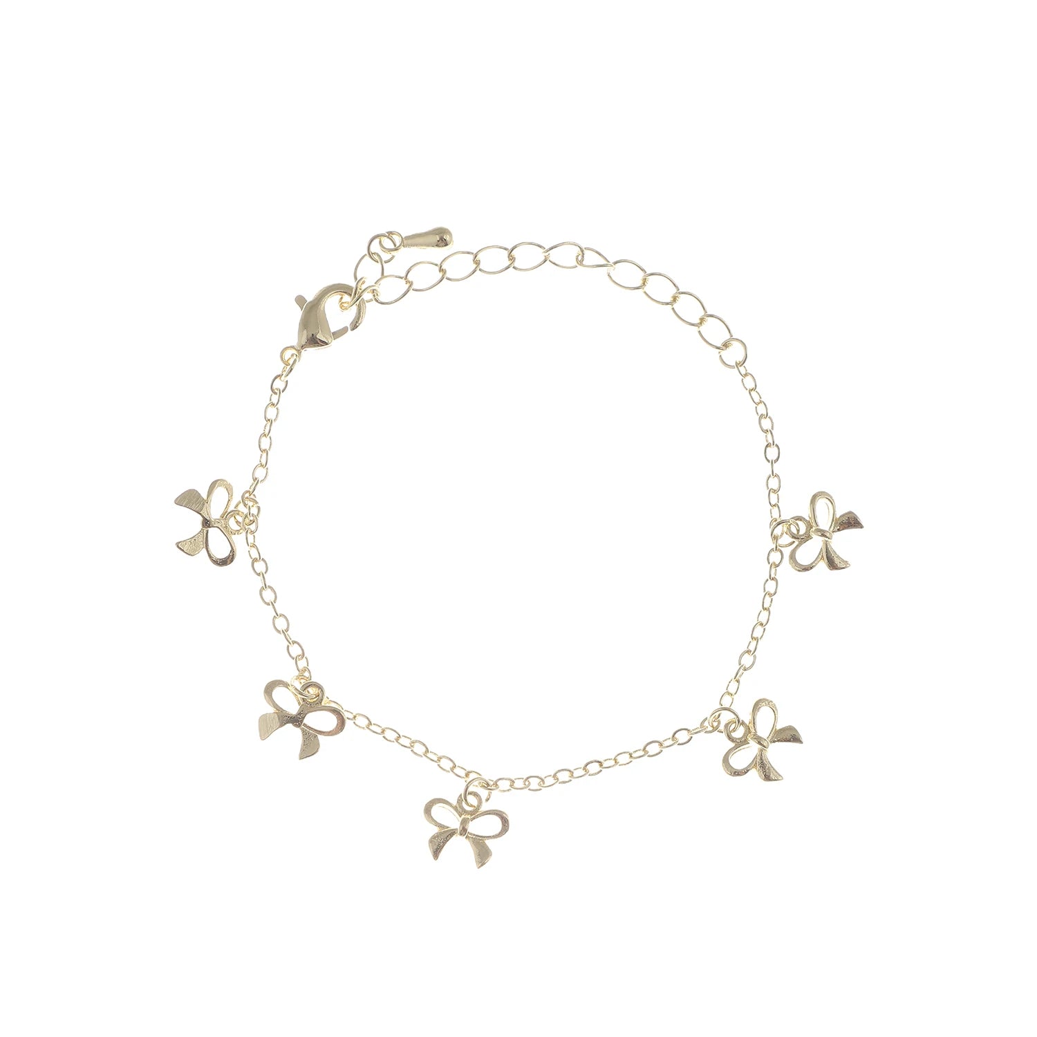 Bracelets Five Bows Charms for Baby Girls Toddler Kids Children Gifts Small Chic Lovely Fashion Jewelry All-Match