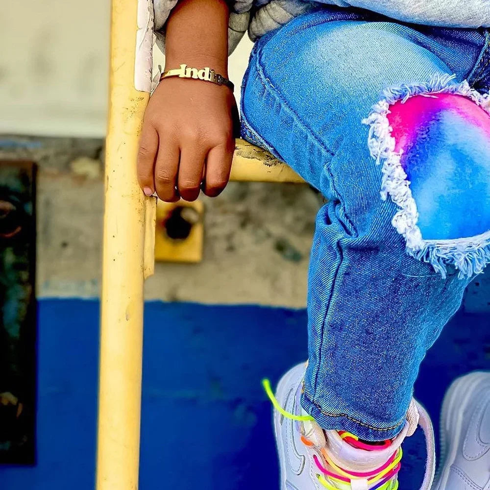 Baby Name Bracelet Personalized Name Bracelet Gold Stainless Steel Bracelet Customized Children's Birth Jewelry