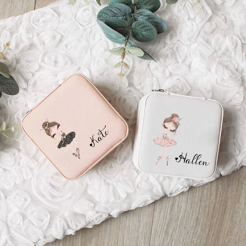 Personalised Name Travel Jewellery Box Girls Jewelry Organizer Personalized Custom Name Girls Gift Idea for Christmas & New Year
