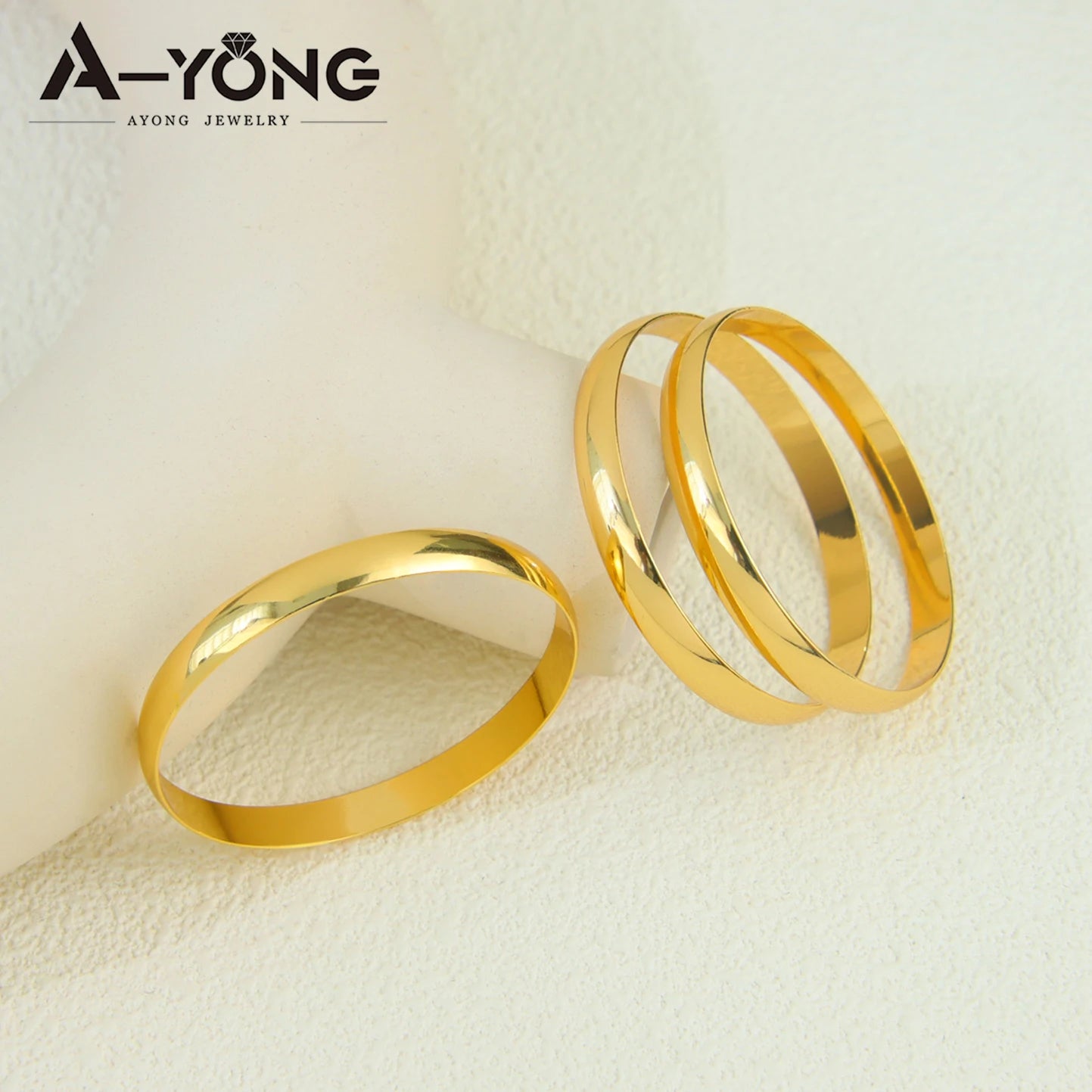 Dubai Fashion Kid's Bangles 21k Gold Plated Turkish Simple Baby Twist Bracelet Arabic Muslim Children Daily Party Jewelry