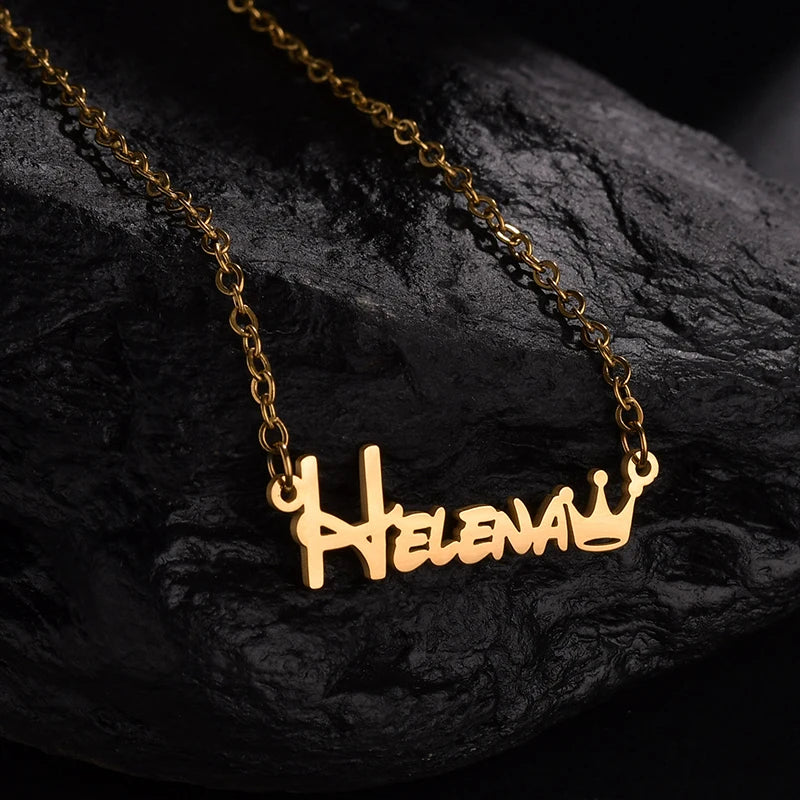 Treebud Custom Baby Name Jewelry Set Stainless Steel Personalized Nameplate Necklace Ring Bracelet Earring Kids Jewelry Gifts