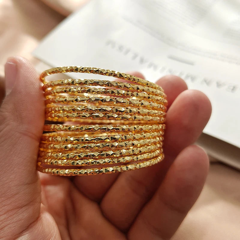 Baby Arabic Indian Jewelry Gold Color Bangles For Kids Copper Baby Bracelets