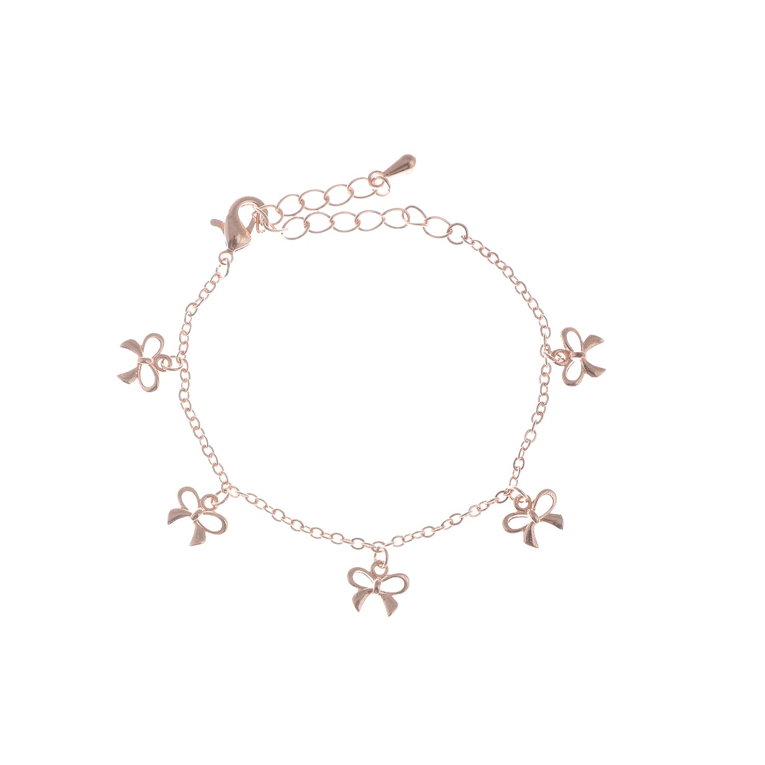 Bracelets Five Bows Charms for Baby Girls Toddler Kids Children Gifts Small Chic Lovely Fashion Jewelry All-Match