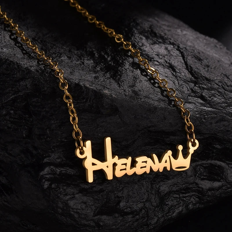 Treebud Custom Baby Name Jewelry Set Stainless Steel Personalized Nameplate Necklace Ring Bracelet Earring Kids Jewelry Gifts