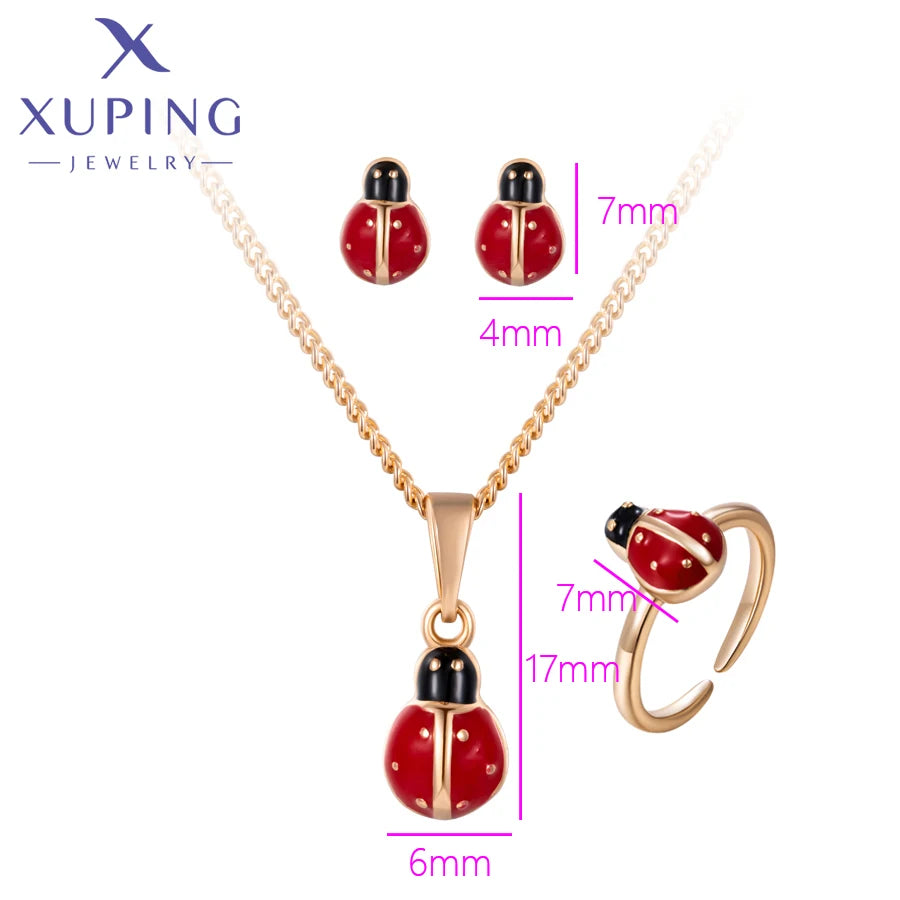 Xuping Jewelry New Arrival Baby Animal Pendant Necklace Hoop Earrings Set for Children Gift X000819326