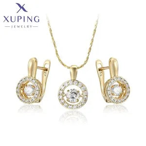Xuping Jewelry New Arrival Baby Animal Pendant Necklace Hoop Earrings Set for Children Gift X000819326