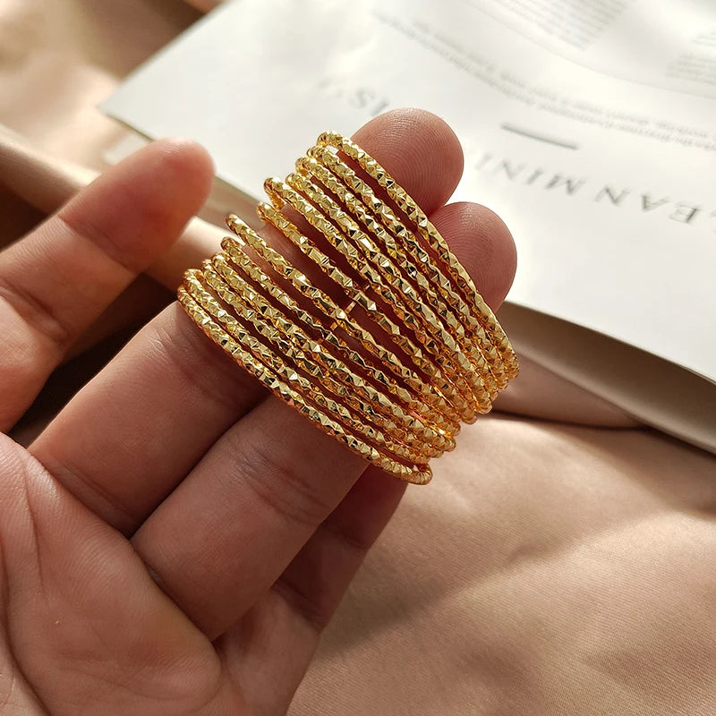 Baby Arabic Indian Jewelry Gold Color Bangles For Kids Copper Baby Bracelets