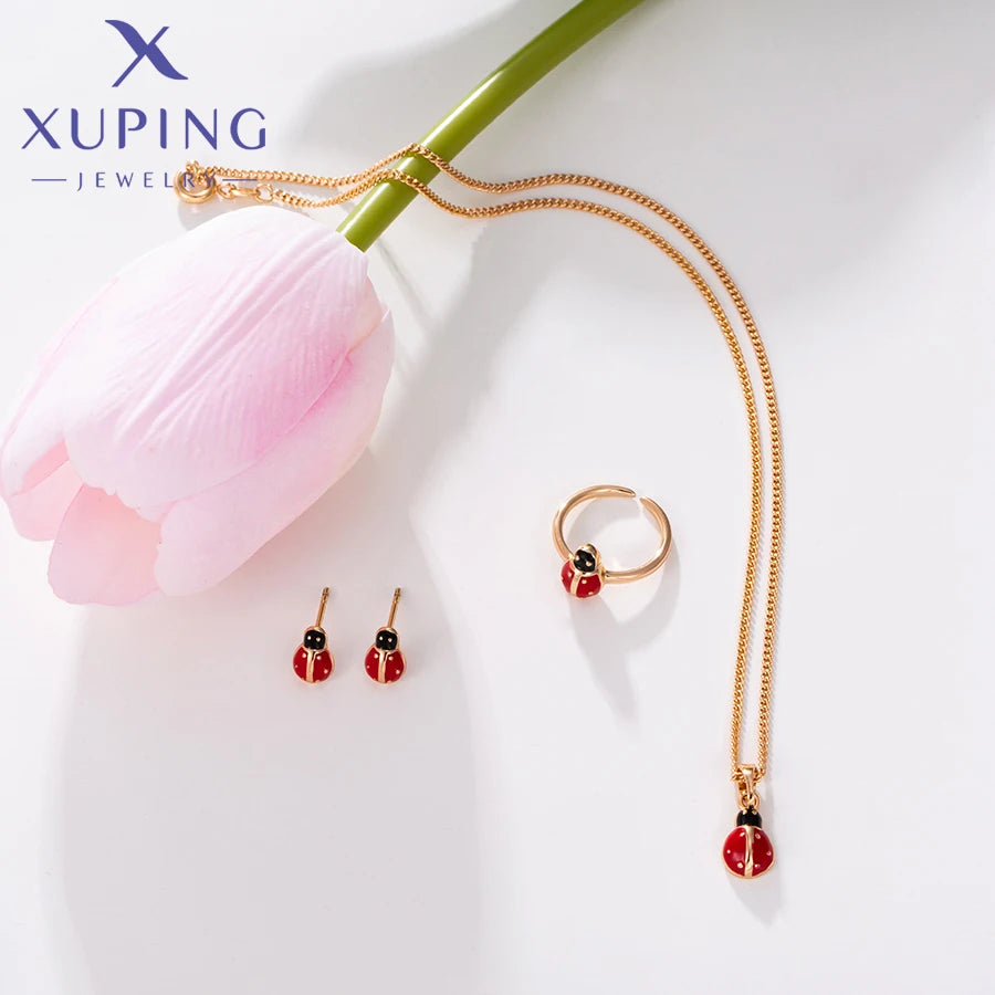 Xuping Jewelry New Arrival Baby Animal Pendant Necklace Hoop Earrings Set for Children Gift X000819326