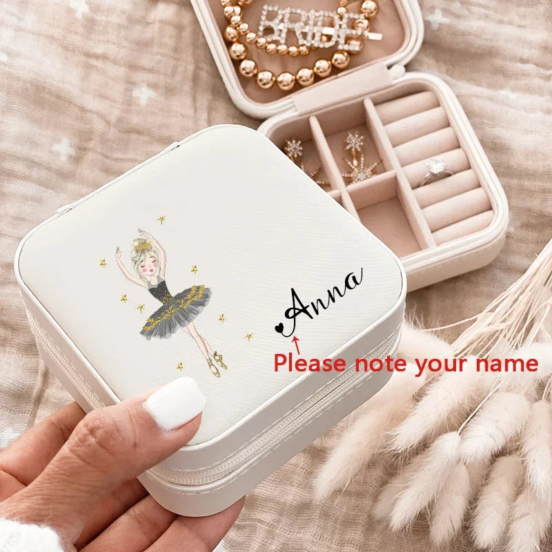 Personalised Name Travel Jewellery Box Girls Jewelry Organizer Personalized Custom Name Girls Gift Idea for Christmas & New Year