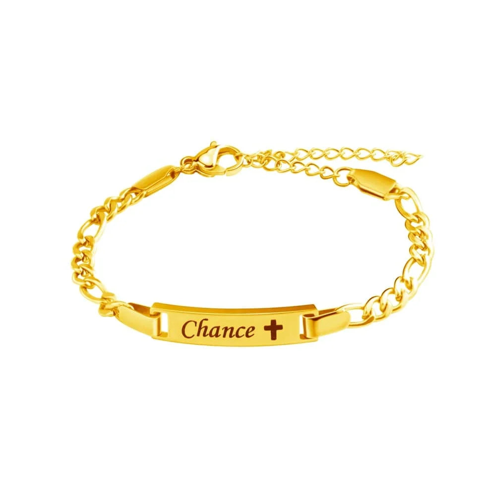 Personalized Baby Bracelet with Birthstone Engrave ID Customzied Name Cuban Adjustable Chain Newborn Child Birthday Jewelry Gift