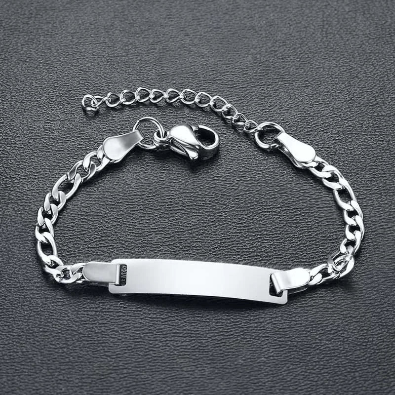 Personalize Baby Name Bracelet Infant Bangle  Jewelry Customized Engravable ID Name Stainless Steel Chain Birthday Gift